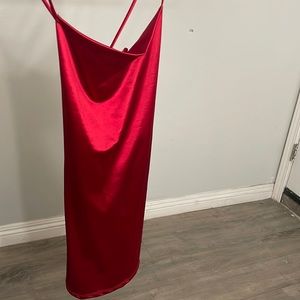 Scoop next silk red dress, backless